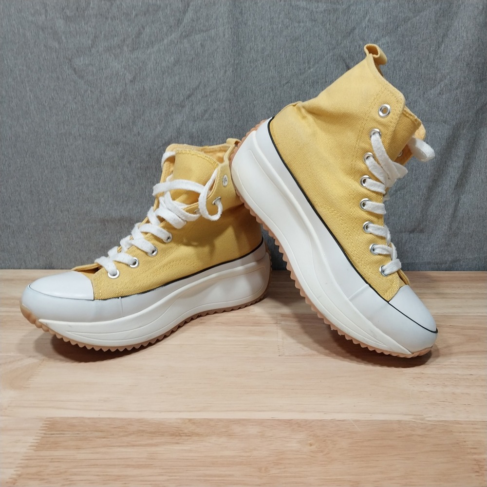 Winnona High Top Platform Sneakers Womens Canvas Chunky Sole 6 Yellow